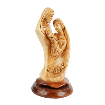 Holy Family with Christ Child – Hand-carved olive wood sculpture from Bethlehem (28 cm)