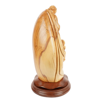 Holy Family with Child in arms – Hand-carved olive wood sculpture from Bethlehem (32 cm)