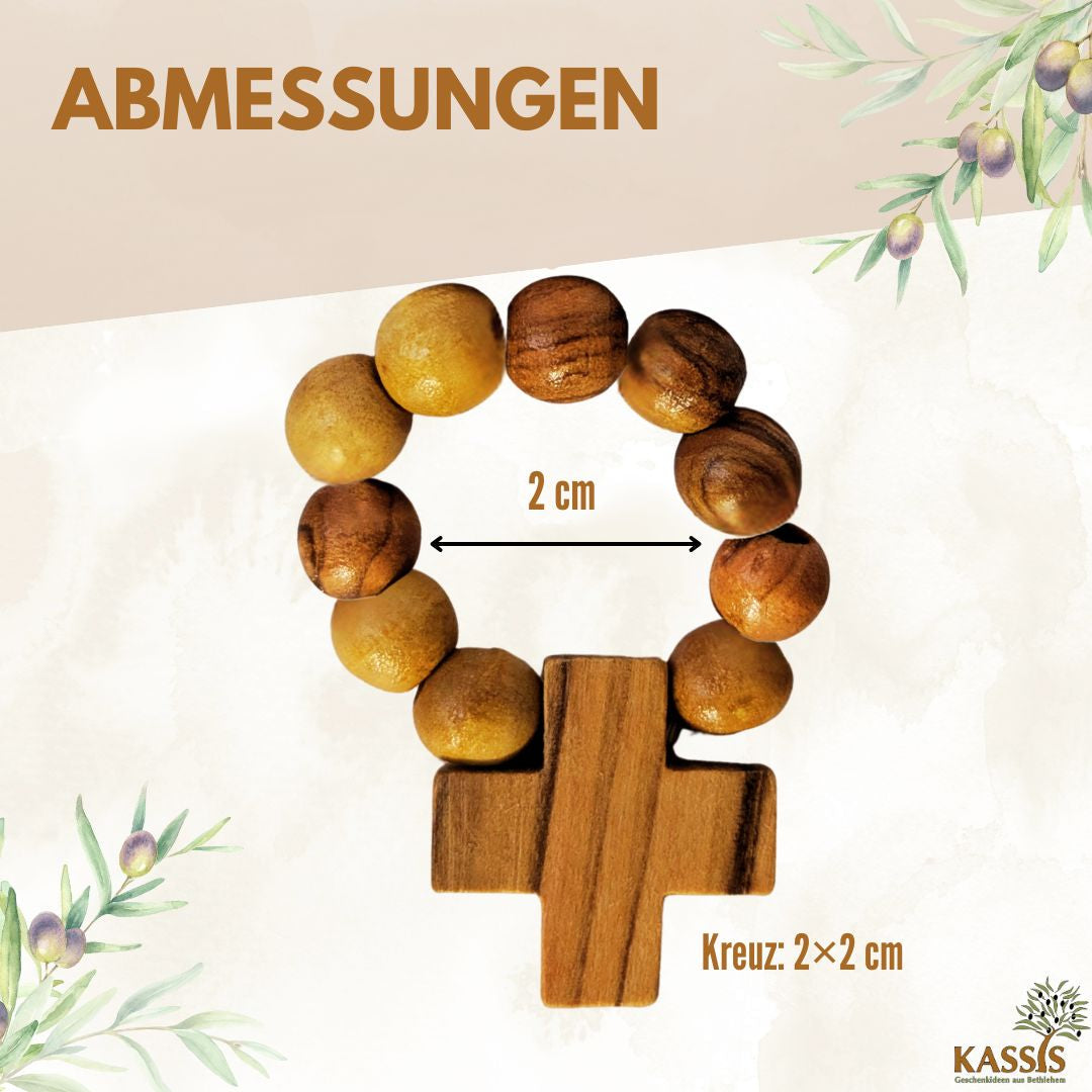 Olive wood finger rosary from Bethlehem