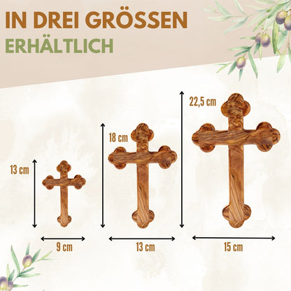 Olive wood cross with rounded edges