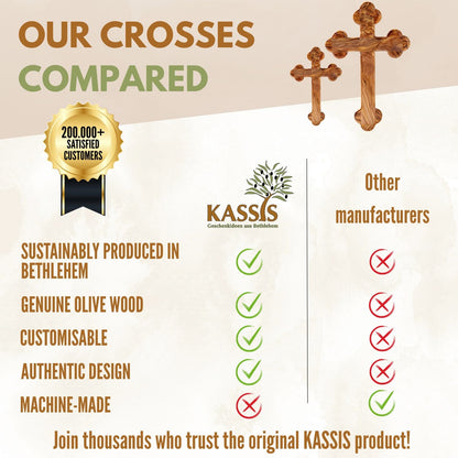 Olive wood cross with rounded edges