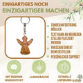 Olive wood keychain, worry stone, guardian angel