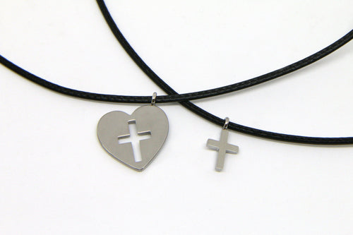 Thankgoods Freundschaft-Schmuckset Herz/Kreuz für 2 Menschen die Ihre Liebe auf eine ganz besondere Art teilen möchten!
