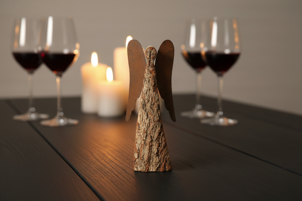 Thankgoods bark angel with rust wings handmade - The gift idea with pizzazz.
