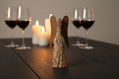 Thankgoods bark angel with rust wings handmade - The gift idea with pizzazz.