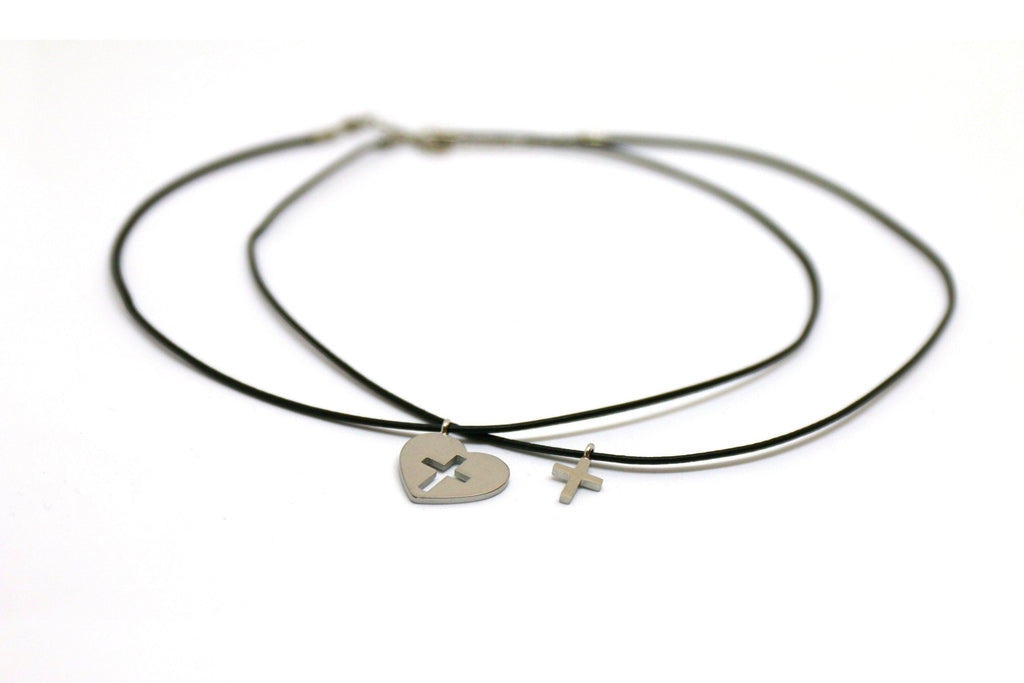 Thankgoods Freundschaft-Schmuckset Herz/Kreuz für 2 Menschen die Ihre Liebe auf eine ganz besondere Art teilen möchten!