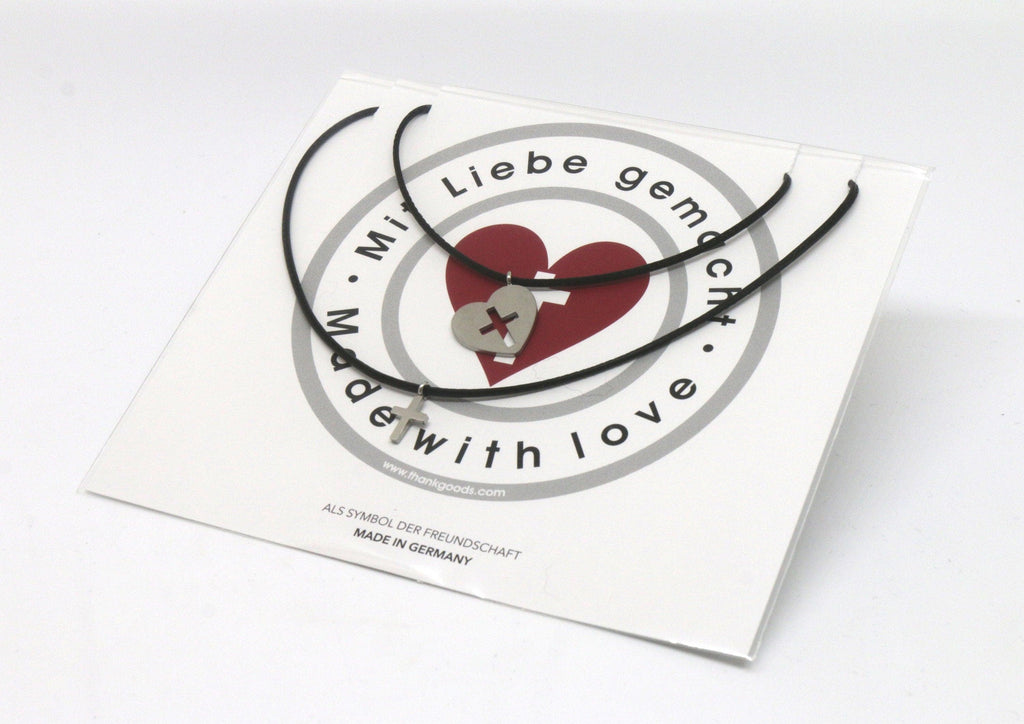 Thankgoods Freundschaft-Schmuckset Herz/Kreuz für 2 Menschen die Ihre Liebe auf eine ganz besondere Art teilen möchten!